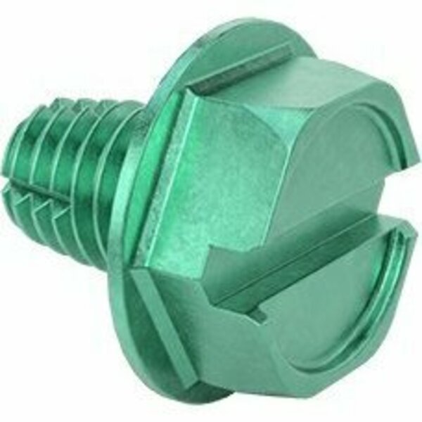 Bsc Preferred Electrical Grounding Screws Green-Dyed Zinc-Plated Steel 10-32 Thread 1/4 Long, 25PK 92597A120